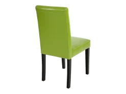 Silla de comedor Littau (set de 4), polipiel, verde, patas oscuras
