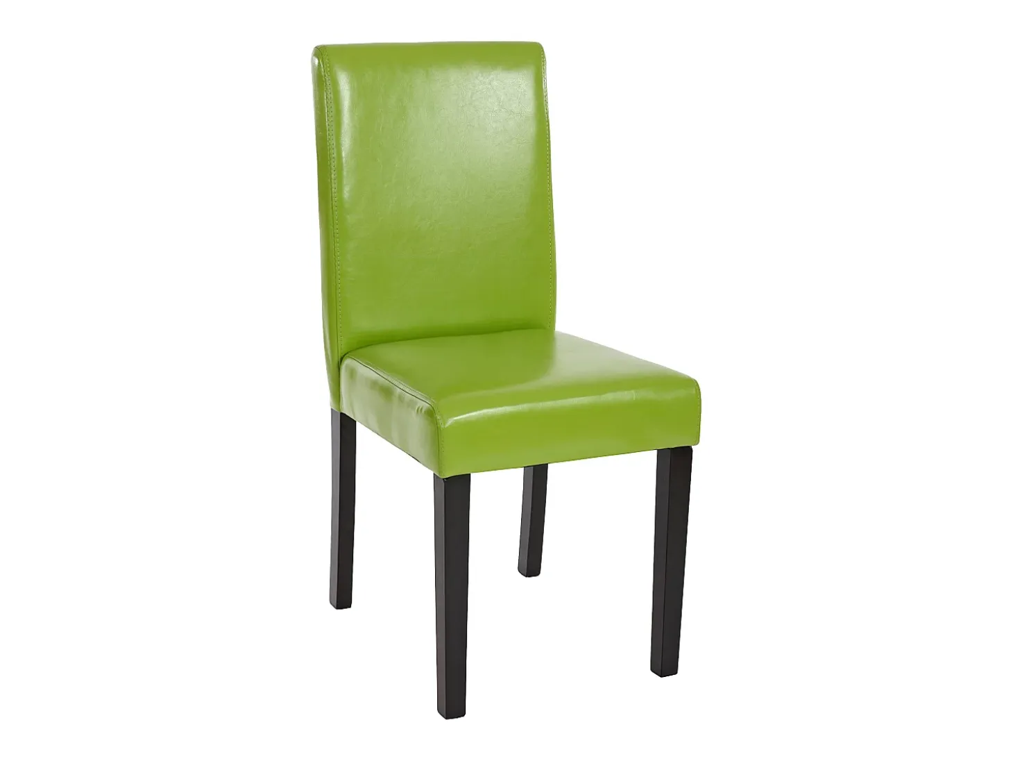 Silla de comedor Littau (set de 4), polipiel, verde, patas oscuras