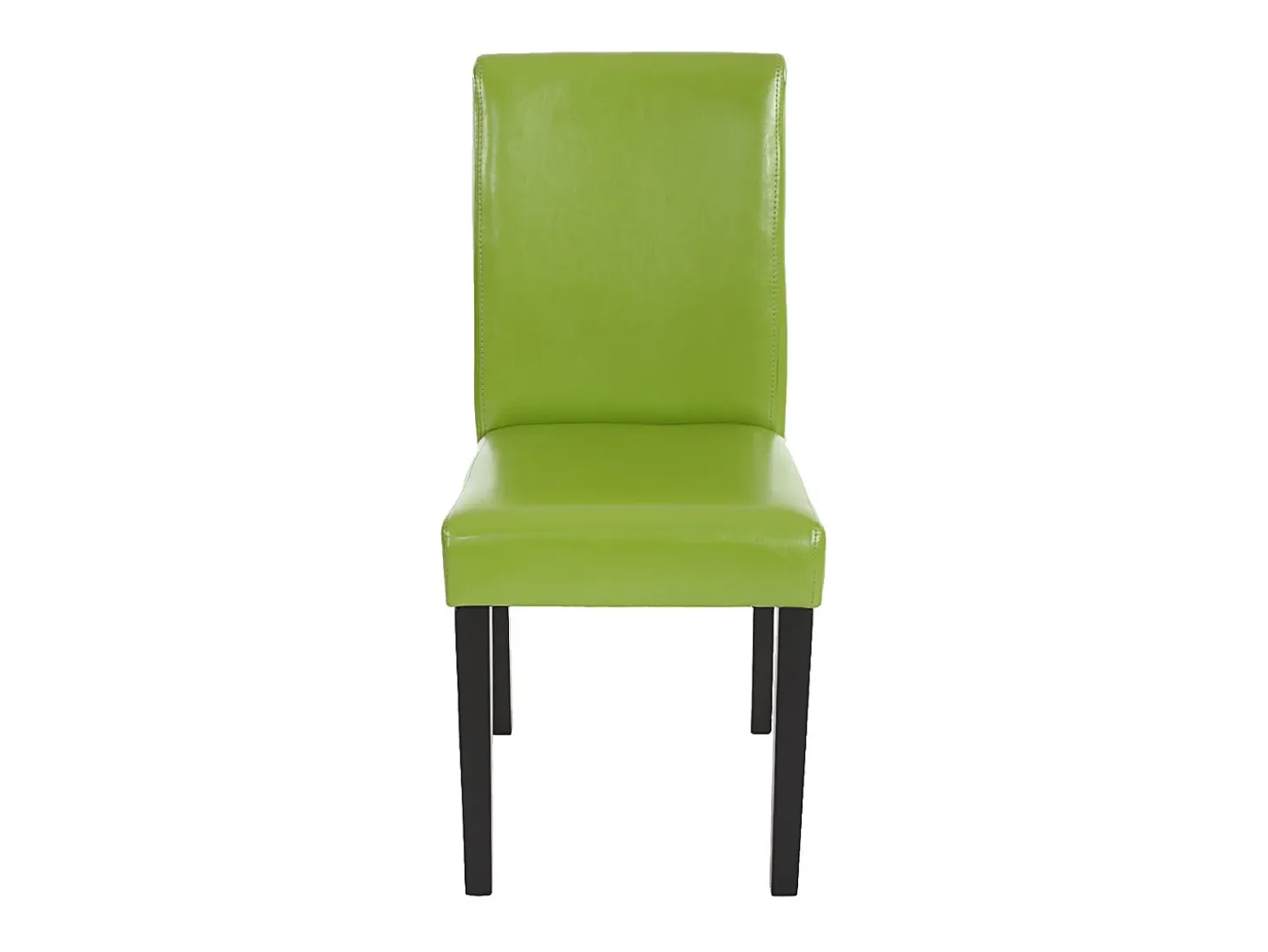 Silla de comedor Littau (set de 4), polipiel, verde, patas oscuras