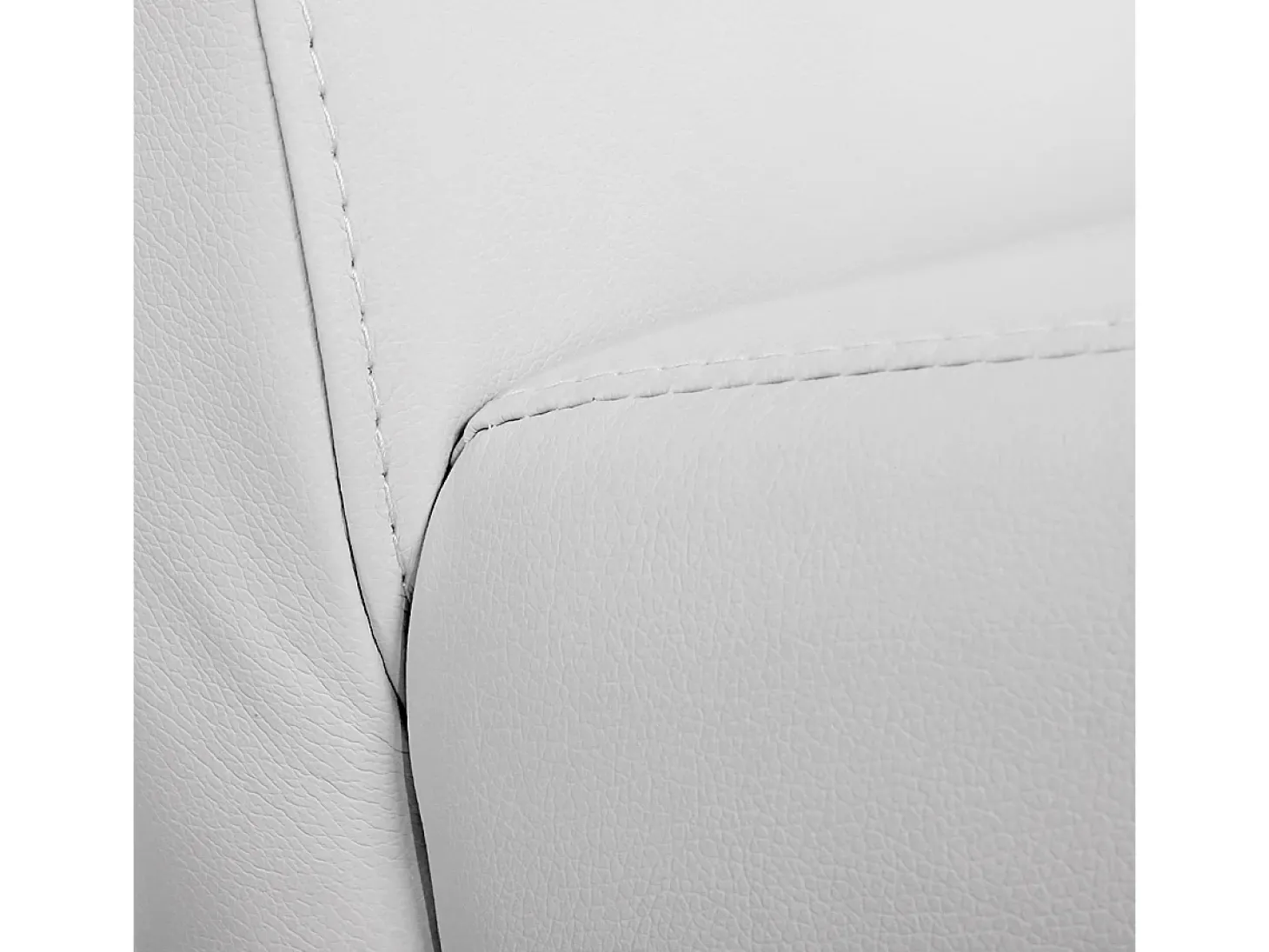 Silla de comedor Littau (set de 4), polipiel, blanco mate, patas oscuras
