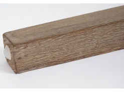 Silla de comedor Littau (set de 2), textil con letras, crema, patas estructura - roble