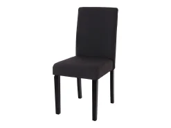 Silla de comedor Littau (set de 2), textil, negro, patas oscuras