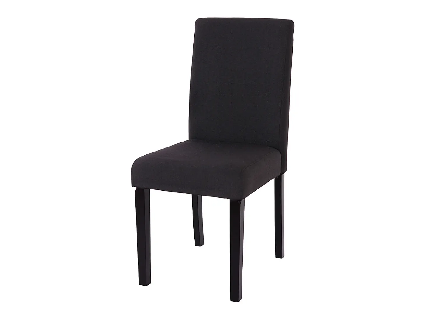 Silla de comedor Littau (set de 2), textil, negro, patas oscuras