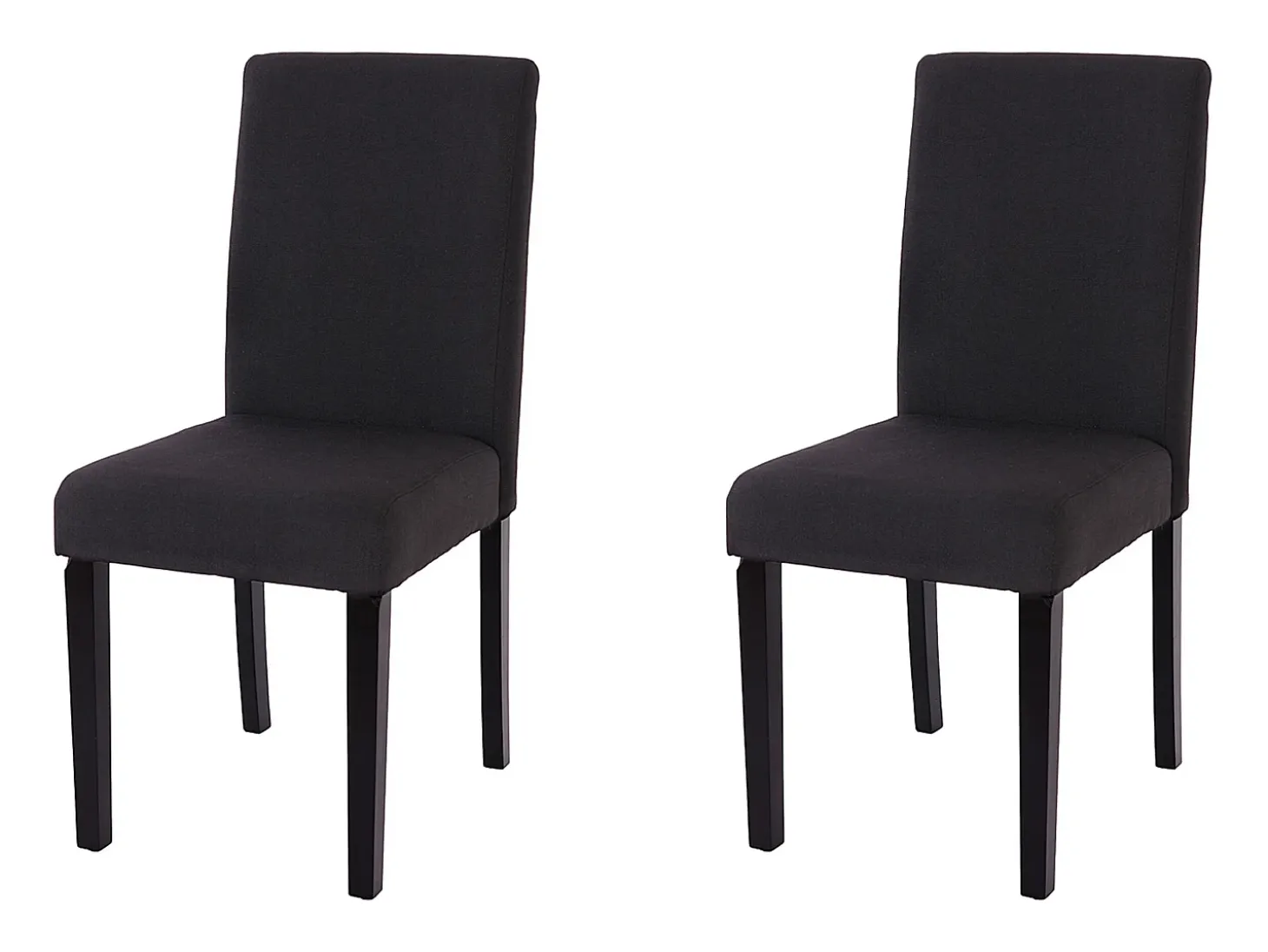 Silla de comedor Littau (set de 2), textil, negro, patas oscuras
