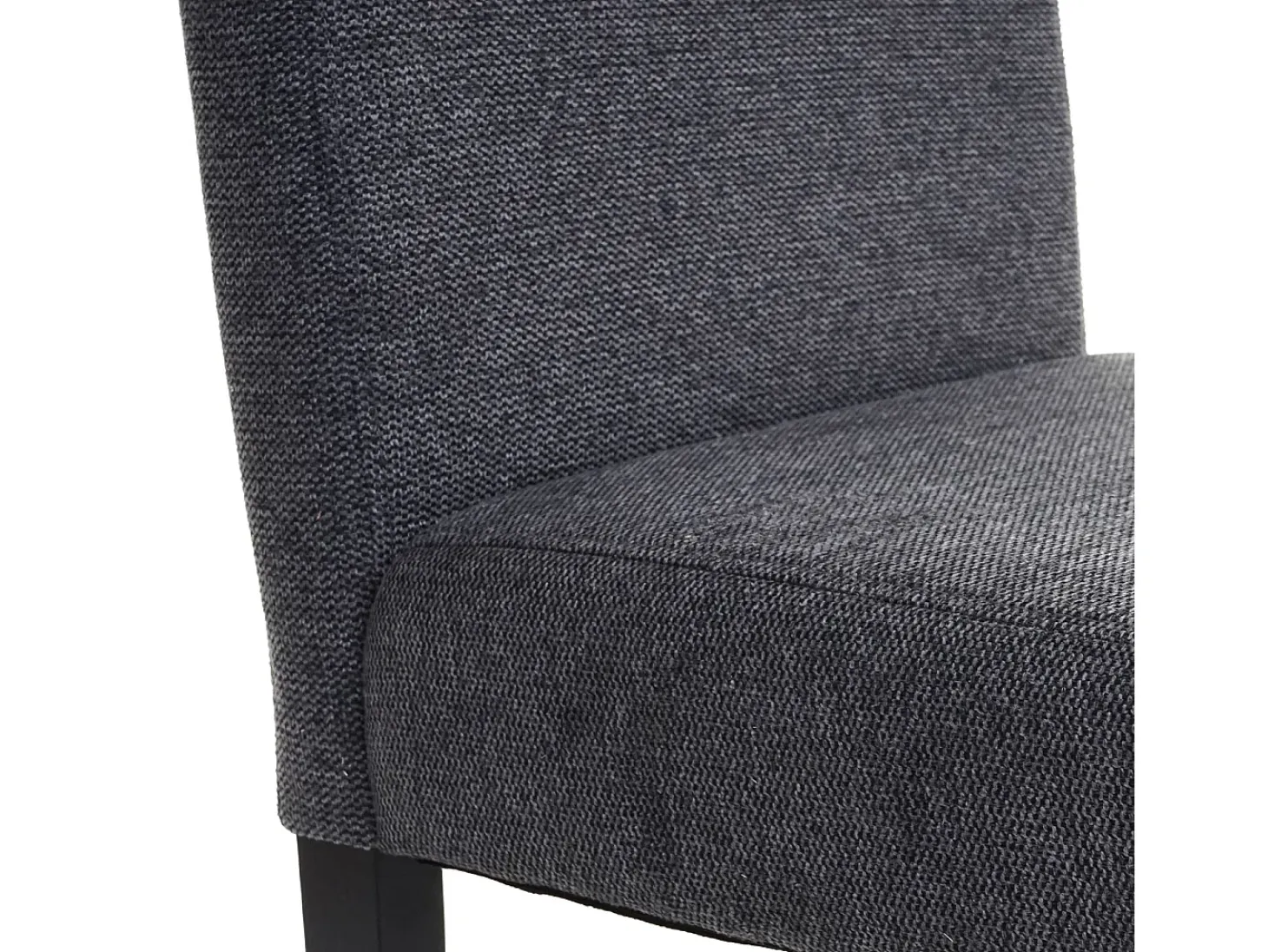 Silla de comedor Littau (set de 2), textil, gris antracita, patas oscuras