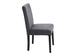 Silla de comedor Littau (set de 2), textil, gris antracita, patas oscuras