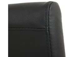 Silla de comedor Littau (set de 4), polipiel, negro mate, patas oscuras