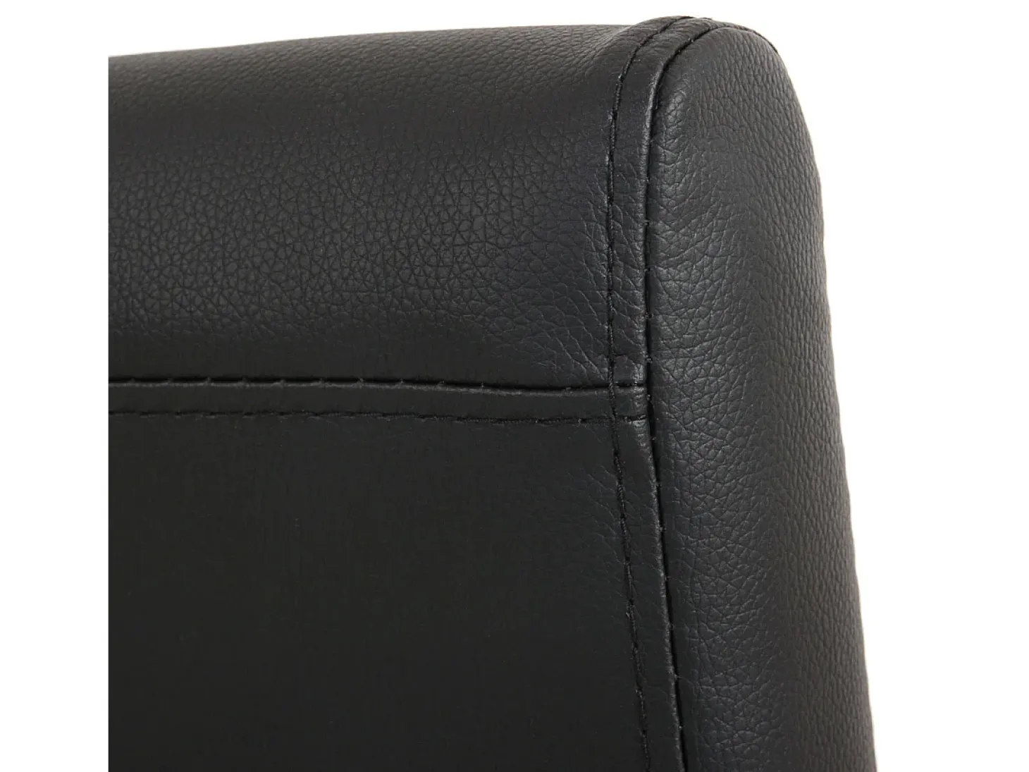Silla de comedor Littau (set de 4), polipiel, negro mate, patas oscuras