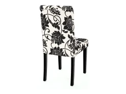 Silla de comedor Littau (set de 2), textil, jacquard, patas oscuras