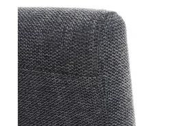 Silla de comedor Littau script (set de 4), textil, gris antracita, patas oscuras