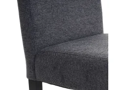 Silla de comedor Littau script (set de 4), textil, gris antracita, patas oscuras