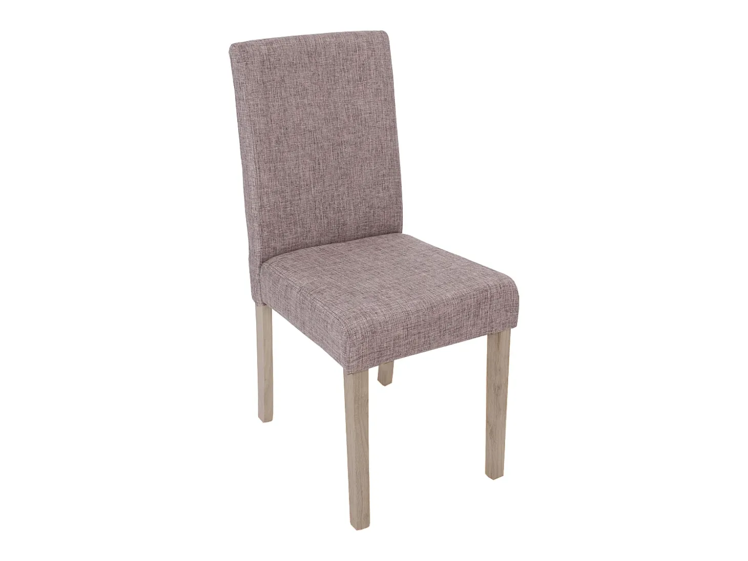 Silla de comedor Littau (set de 4), textil, gris, patas estructura - roble