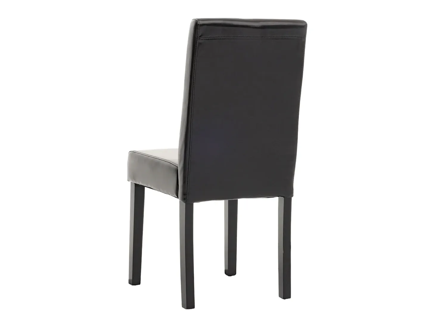 Silla de comedor Littau (set de 2), cuero, negro, patas oscuras