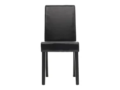 Silla de comedor Littau (set de 4), cuero, patas negras oscuras