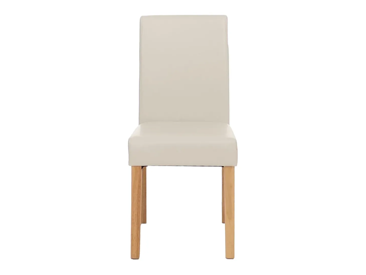 Silla de comedor Littau (set de 2), cuero, blanco, patas claras