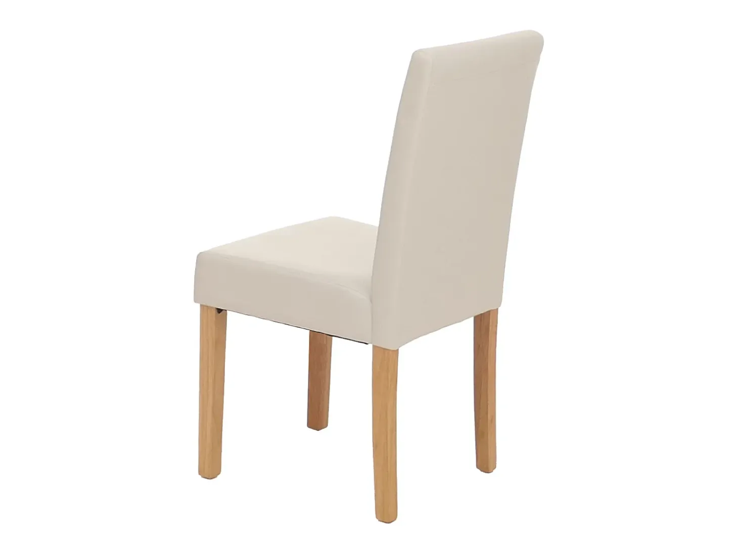 Silla de comedor Littau (set de 2), cuero, blanco, patas claras