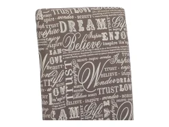 Silla de comedor Littau (set de 2), textil con letras, gris, patas oscuras