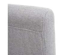Silla de comedor Littau script (set de 4), textil, crema-beige, patas oscuras