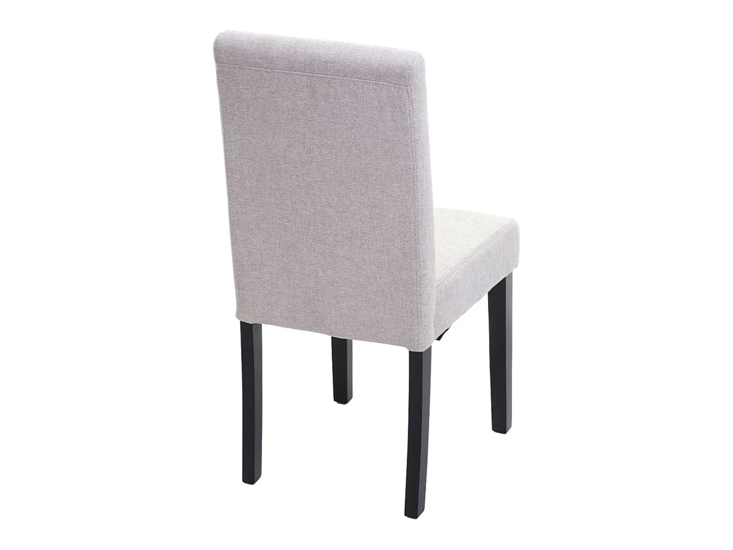 Silla de comedor Littau script (set de 4), textil, crema-beige, patas oscuras