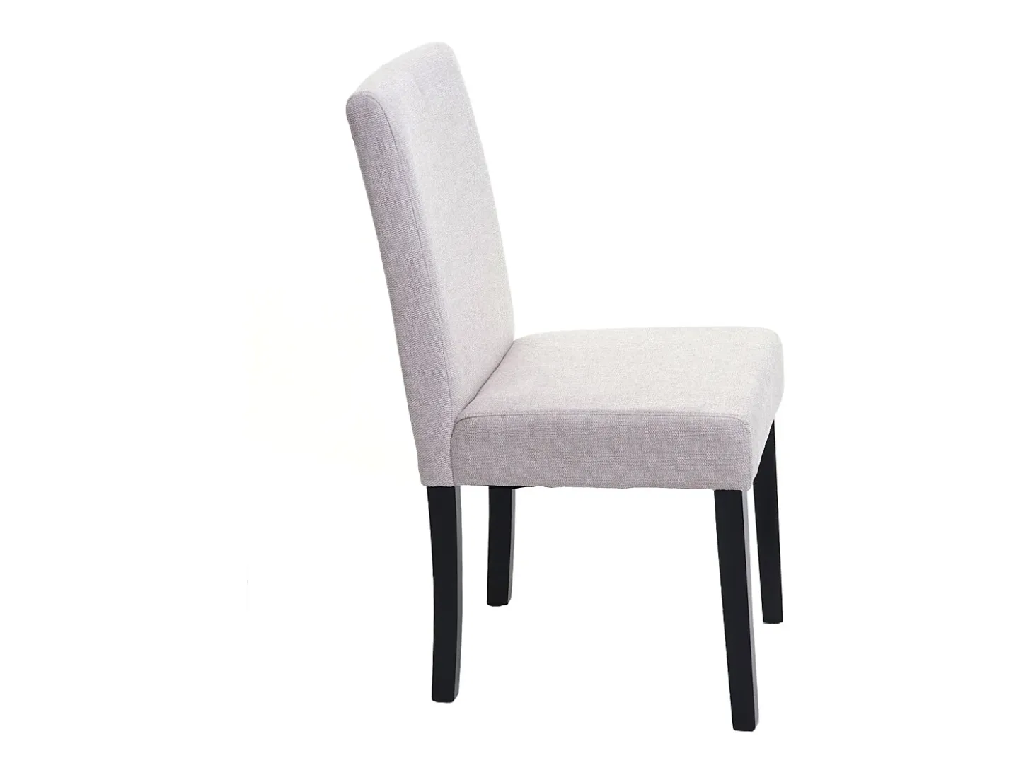 Silla de comedor Littau script (set de 4), textil, crema-beige, patas oscuras