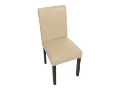 Silla de comedor Littau (set de 4), imitación cuero, patas crema oscuro