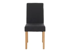Silla de comedor Littau (set de 4), textil, negra, patas claras