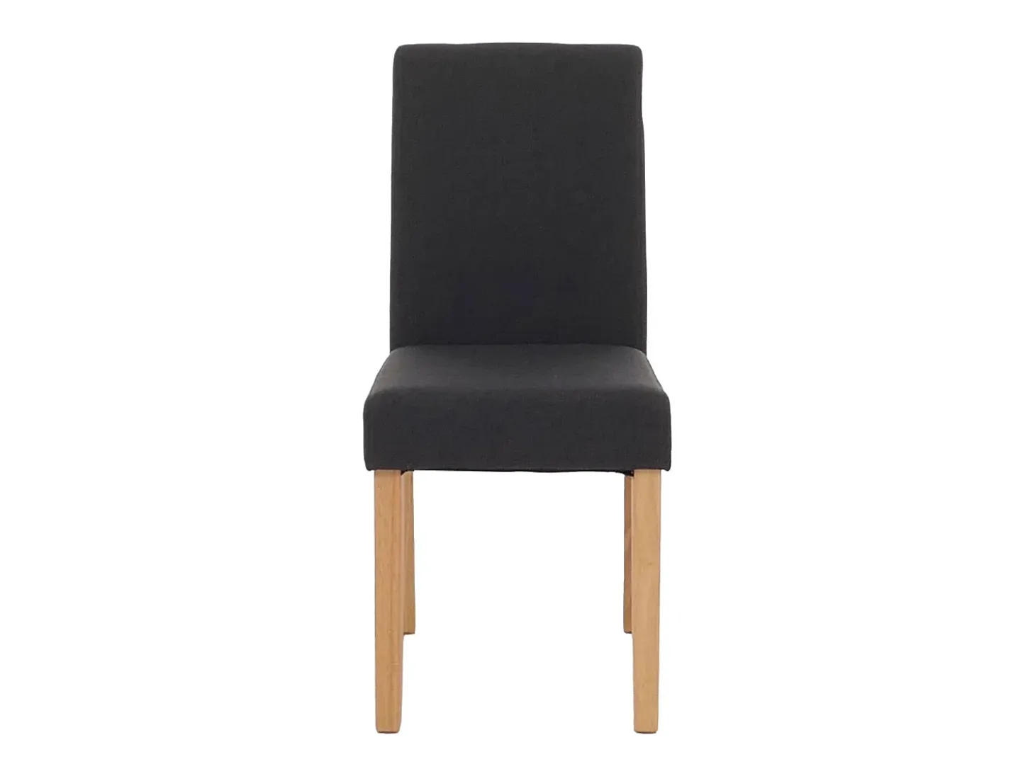 Silla de comedor Littau (set de 4), textil, negra, patas claras