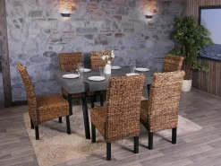 Silla de comedor Loiret (lote de 2), oscuro, sin cojín
