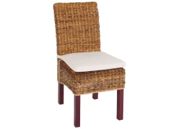 Silla de comedor Loiret (lote de 6), light, con cojín