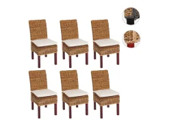 Silla de comedor Loiret (lote de 6), light, con cojín