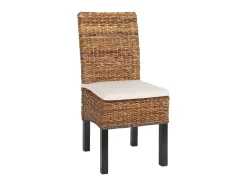 Silla de comedor Loiret (lote de 6), oscuro, con cojín
