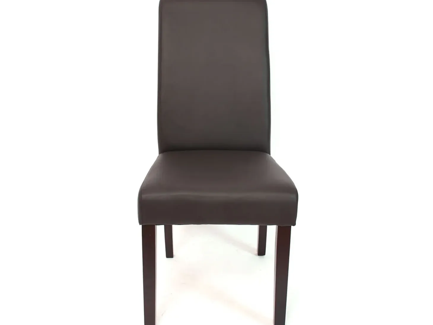 Silla de comedor M37 (juego de 6), polipiel mate, marrón, patas oscuras