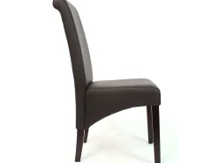 Silla de comedor M37 (juego de 6), polipiel mate, marrón, patas oscuras