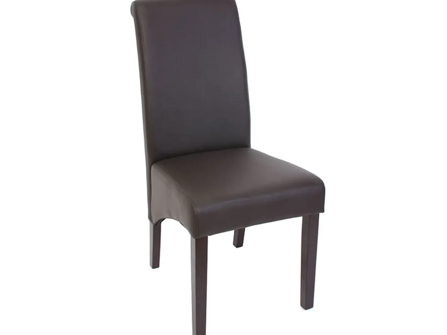 Silla de comedor M37 (juego de 6), polipiel mate, marrón, patas oscuras