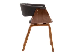 Silla de comedor madera curvada y tela gris ES459232