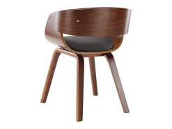 Silla de comedor madera curvada y tela gris ES254438