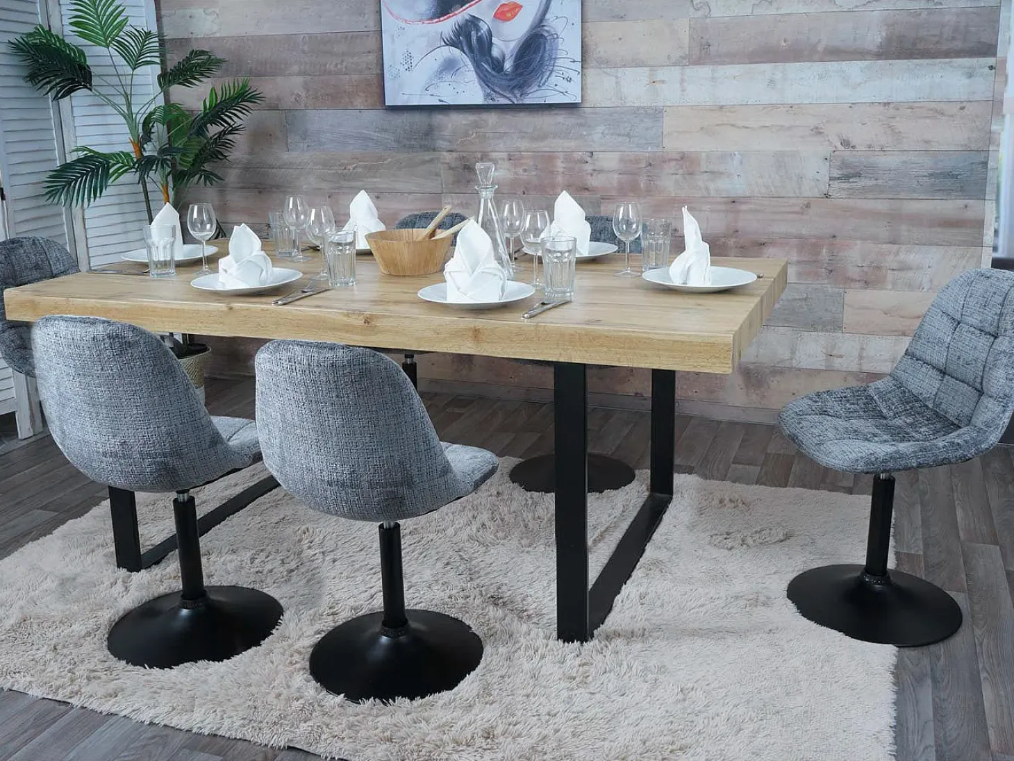 Silla de comedor MCW-A60, gris oscuro