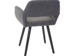 Silla de comedor MCW-A50 II, textil, gris, patas oscuras