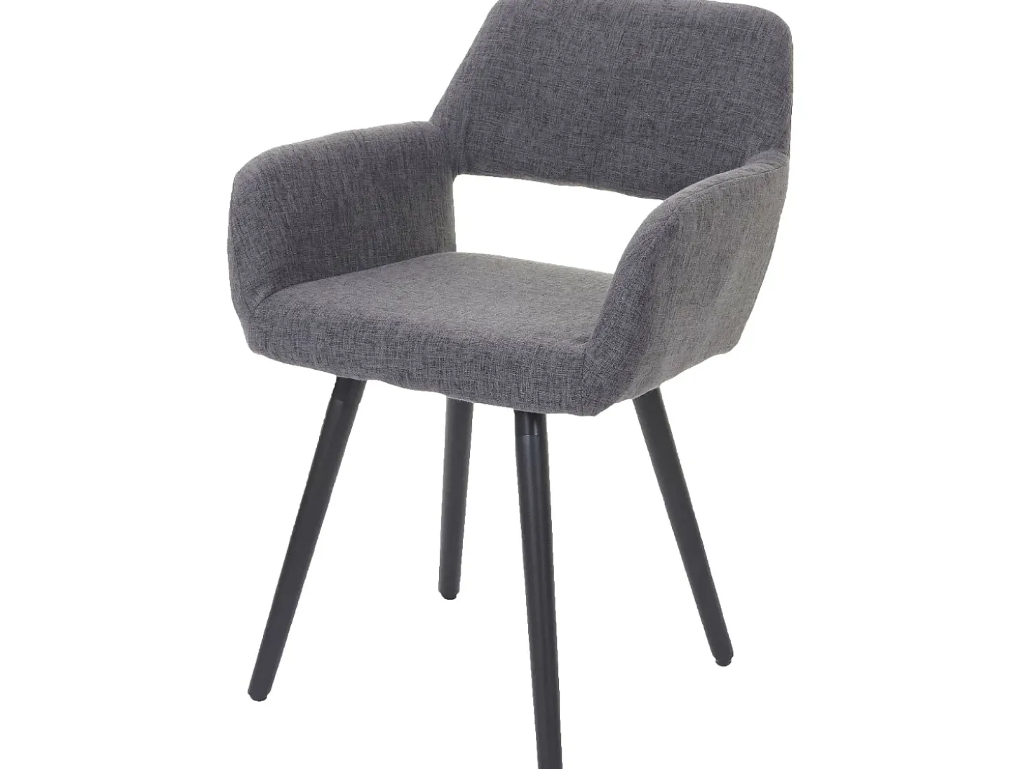 Silla de comedor MCW-A50 II, textil, gris, patas oscuras