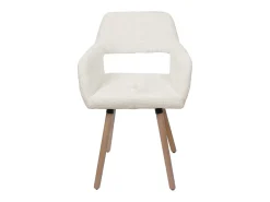 Silla de comedor MCW-A50 II (juego de 6), crema