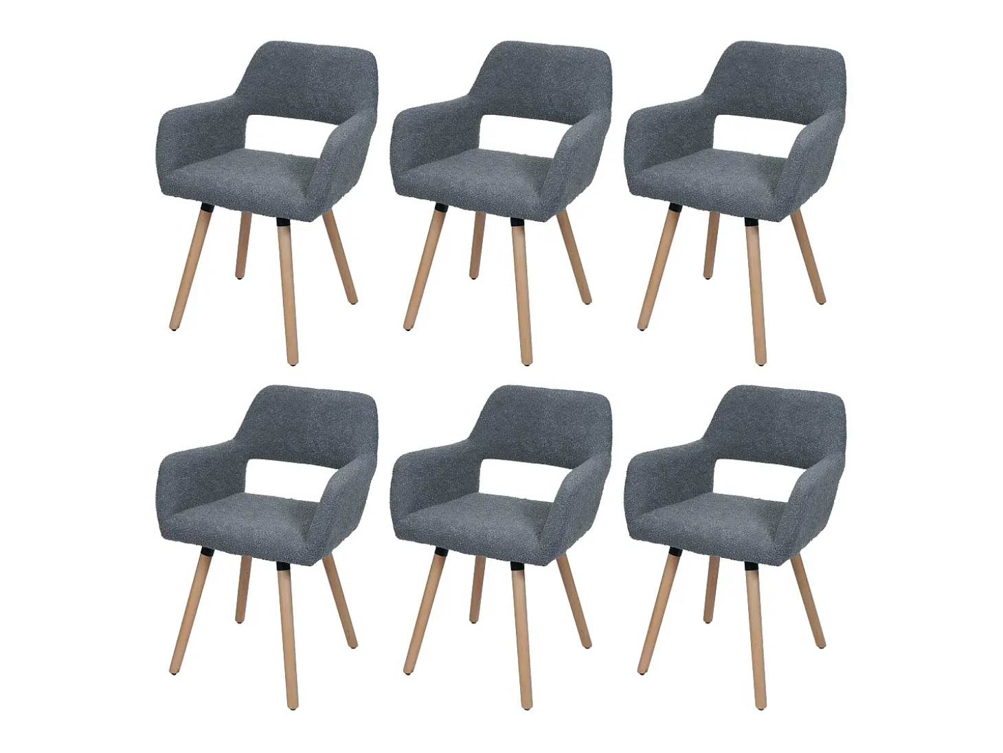 Silla de comedor MCW-A50 II (juego de 6), gris oscuro