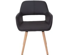 Silla de comedor MCW-A50 II, polipiel, marrón, patas claras