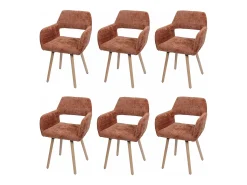 Silla de comedor MCW-A50 II (juego de 6), terracota