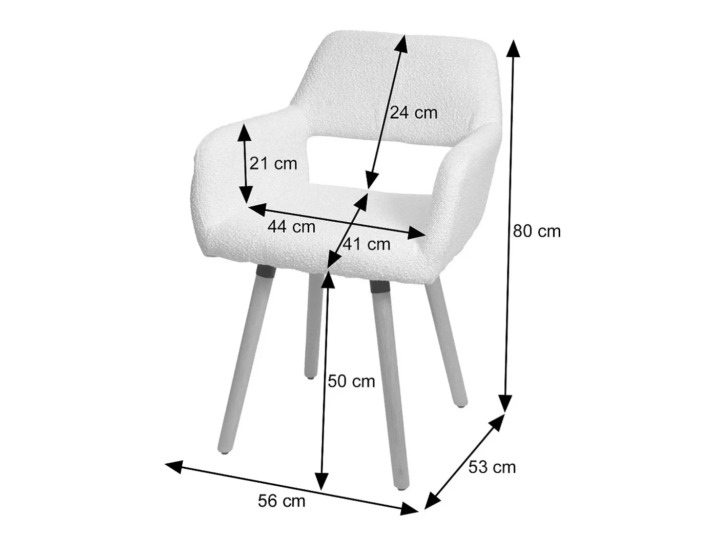 Silla de comedor MCW-A50 II (juego de 6), terracota