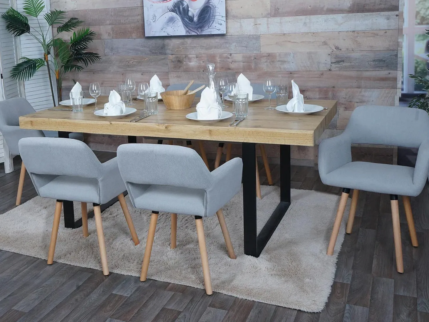 Silla de comedor MCW-A50 II, gris claro