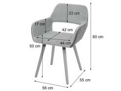 Silla de comedor MCW-A50 II, imitación cuero/tela, marrón claro, patas claras