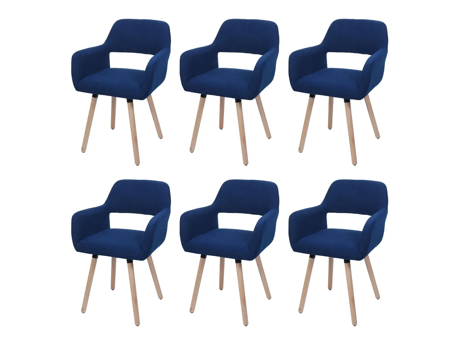Silla de comedor MCW-A50 II (juego de 6), azul