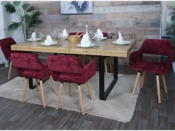 Silla de comedor MCW-A50 II (juego de 6), burdeos