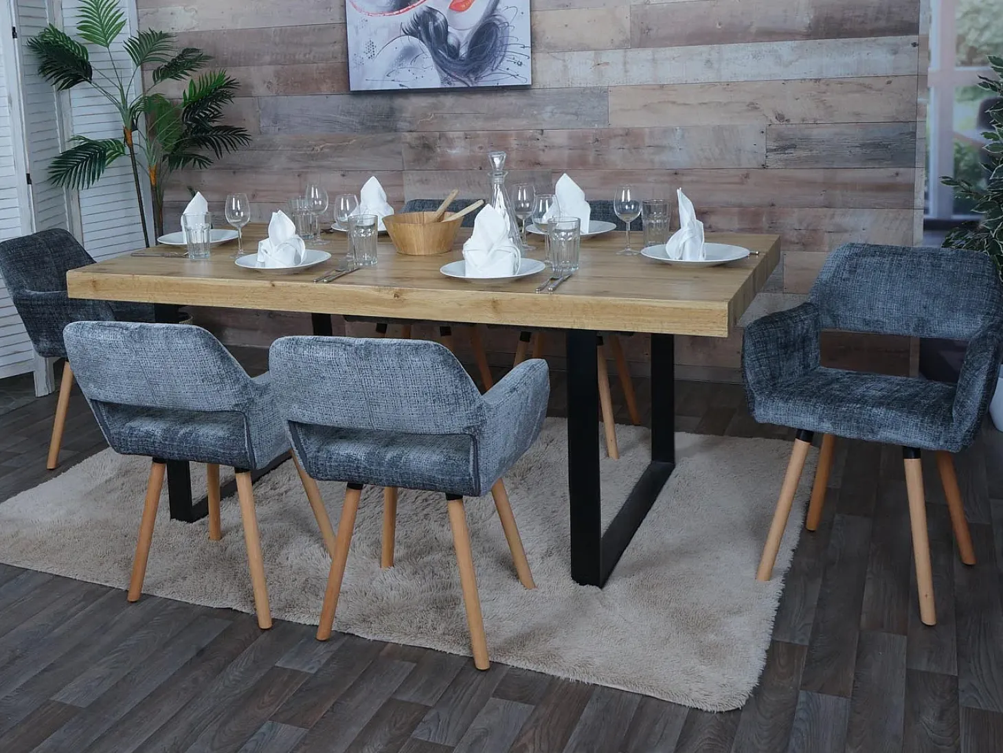 Silla de comedor MCW-A50 II, gris oscuro