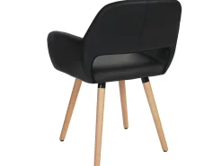 Silla de comedor MCW-A50 II, polipiel, negro, patas ligeras